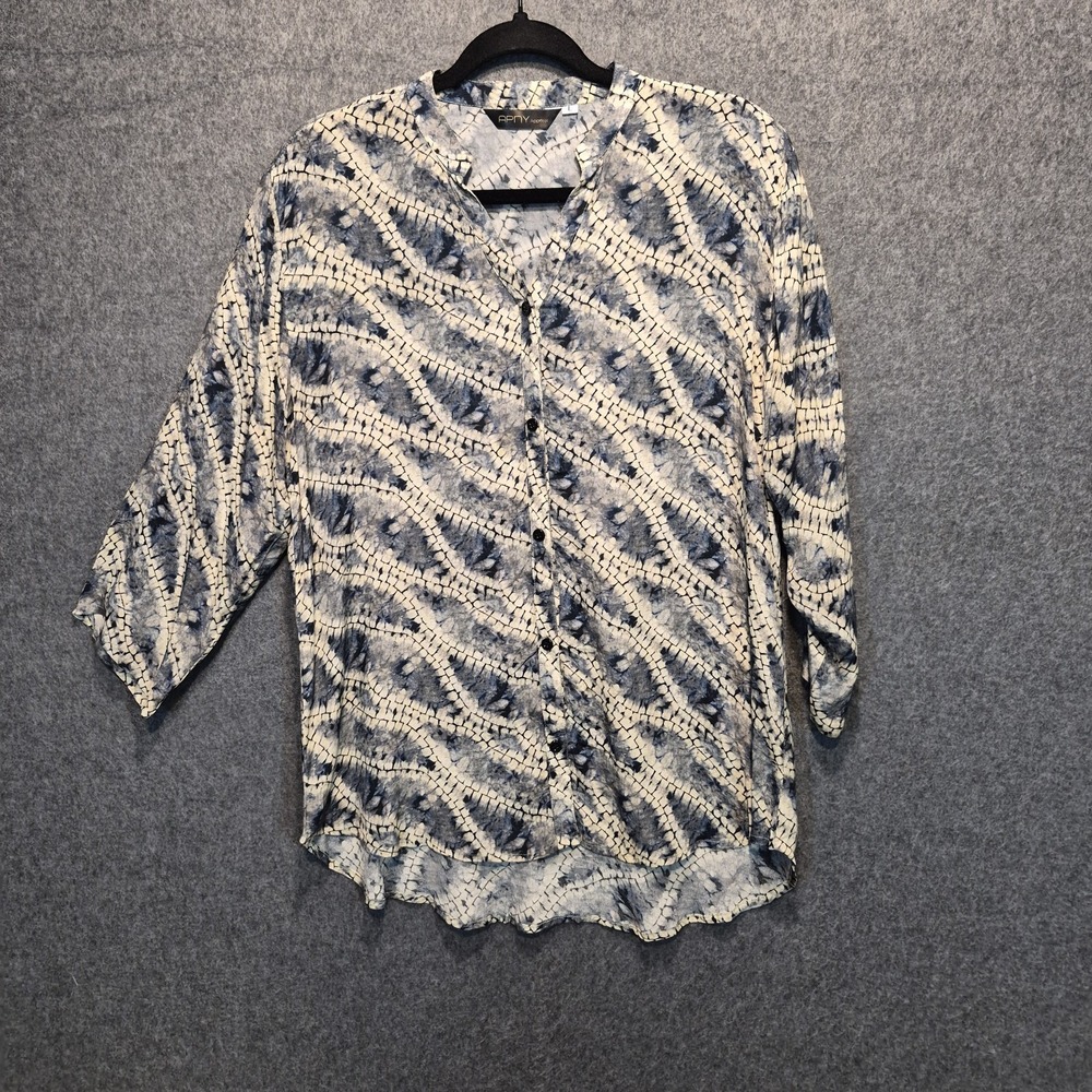 APNY Artsy Abstract Blouse Lrg Tunic Indie Sleaze 90s Grunge Whimsigoth Boho